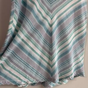 Aventura Chevron Cotton Skirt Sz 8 Blue Knee Length A-Line Organic Coastal Beach